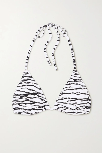 Shop Melissa Odabash Porto Tiger-print Triangle Bikini Top In White