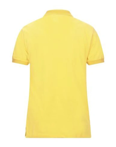 Shop People Of Shibuya Man Polo Shirt Yellow Size S Cotton, Elastane