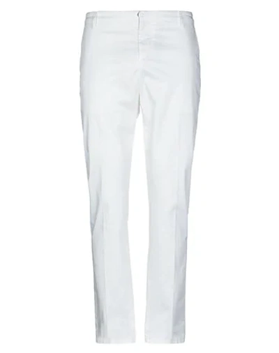 Shop Dondup Man Pants White Size 30 Cotton, Elastane