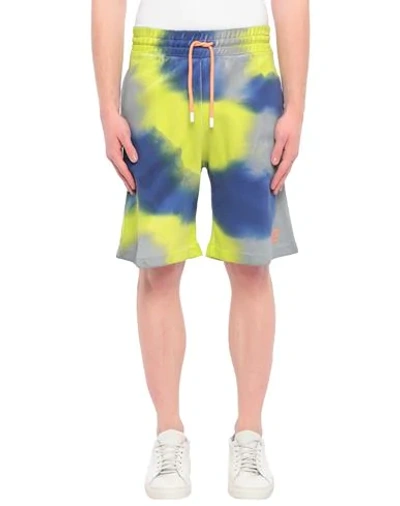 Shop Marcelo Burlon County Of Milan Marcelo Burlon Man Shorts & Bermuda Shorts Acid Green Size S Cotton, Polyester