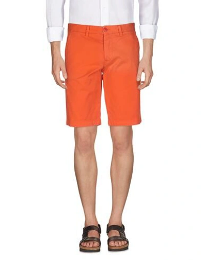 Shop Blauer Man Shorts & Bermuda Shorts Orange Size 31 Cotton, Elastane