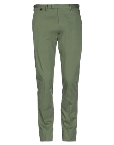 Shop Pt Torino Man Pants Military Green Size 38 Cotton, Silk, Elastane