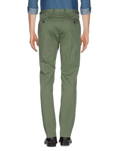 Shop Pt Torino Man Pants Military Green Size 38 Cotton, Silk, Elastane
