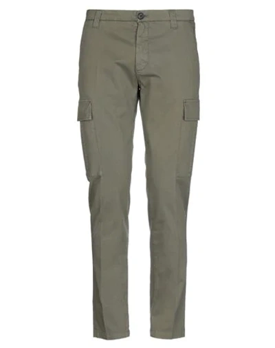 Shop Aglini Man Pants Military Green Size 30 Cotton, Elastane