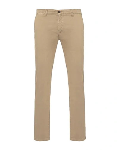 Shop 8 By Yoox Cotton Essential Slim-fit Chino Pants Man Pants Khaki Size 30 Cotton, Elastane In Beige