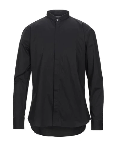 Shop Paolo Pecora Man Shirt Black Size 17 Cotton, Elastane