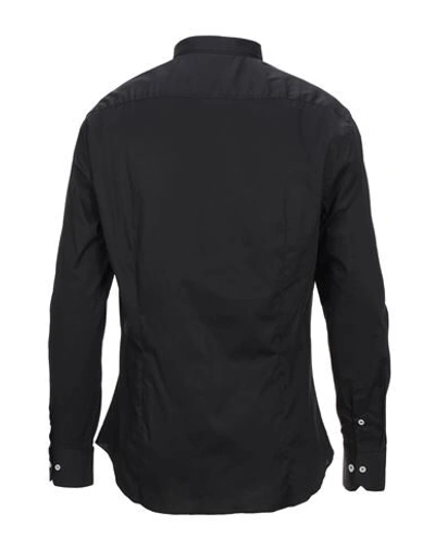 Shop Paolo Pecora Man Shirt Black Size 17 Cotton, Elastane