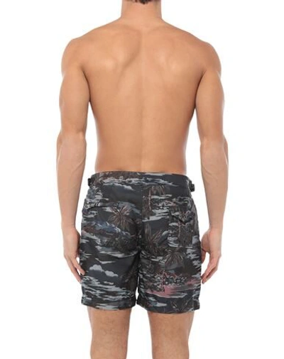 Shop Coach Swim Trunks In Dark Blue