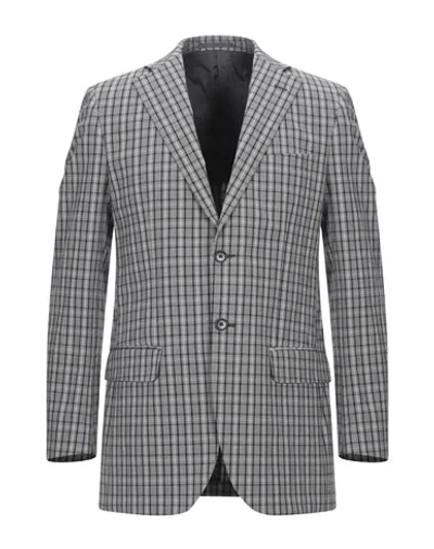Shop Lubiam Man Suit Jacket Grey Size 42 Cotton, Elastane