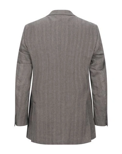 Shop Lubiam Man Blazer Lead Size 38 Cotton, Linen In Grey