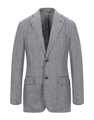 Shop Lubiam Man Suit Jacket Midnight Blue Size 38 Linen, Cotton