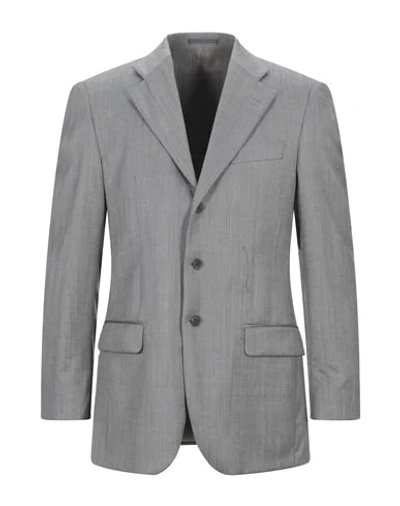 Shop Lubiam Man Blazer Grey Size 38 Pure Virgin Wool Iws