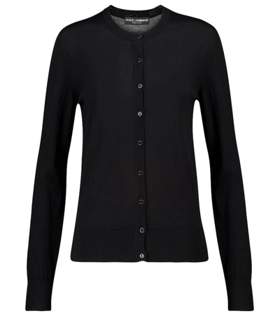 Shop Dolce & Gabbana Virgin Wool Cardigan In Black
