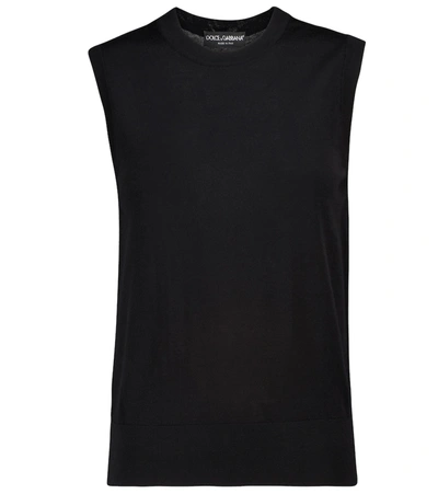 Shop Dolce & Gabbana Virgin Wool Tank Top In Black