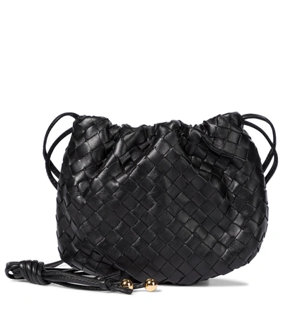 Shop Bottega Veneta Bulb Mini Leather Shoulder Bag In Black