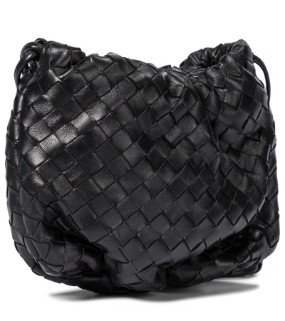 Shop Bottega Veneta Bulb Mini Leather Shoulder Bag In Black