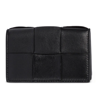 Shop Bottega Veneta Business Intreccio Leather Wallet In Black
