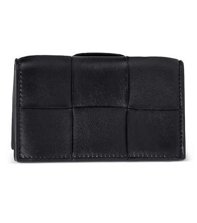 Shop Bottega Veneta Business Intreccio Leather Wallet In Black