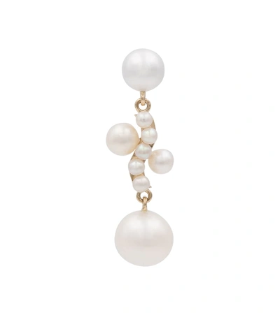 Shop Sophie Bille Brahe Petite Ocean Perle 14kt Gold Single Earring With Pearls