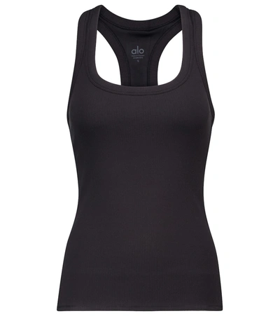 Shop Alo Yoga Rib Support Tank Top In Black