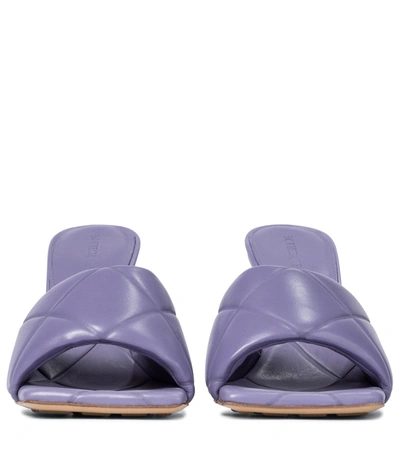 Shop Bottega Veneta Rubber Lido Leather Sandals In Purple