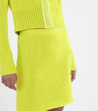 Shop Bottega Veneta Wool And Cashmere Miniskirt In Green