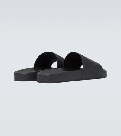 Shop Bottega Veneta The Slider Rubber Sandals In Black