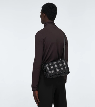 Shop Bottega Veneta Padded Cassette Shoulder Bag In Black