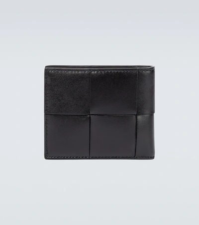Bottega Veneta Intrecciato Bi-fold Wallet In Black