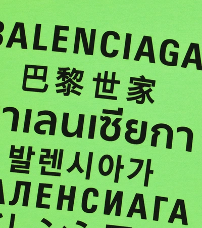 Shop Balenciaga Languages Cotton T-shirt In Green