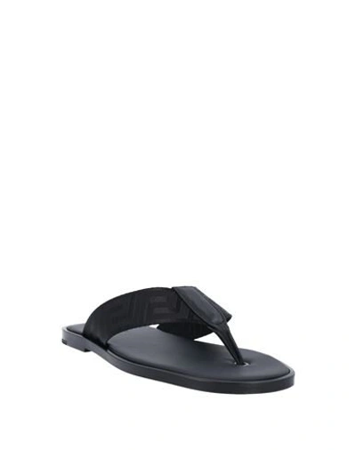 Shop Versace Toe Strap Sandals In Black