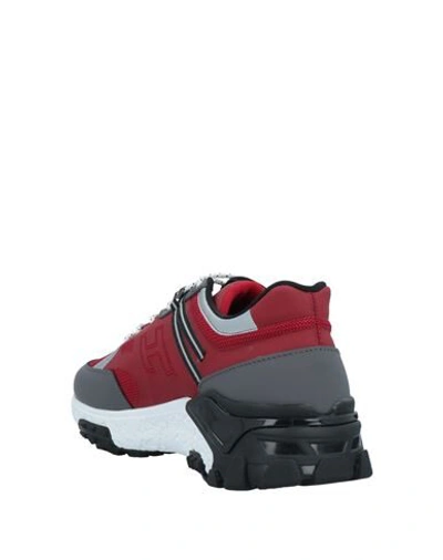 Shop Hogan Man Sneakers Red Size 8.5 Soft Leather, Textile Fibers
