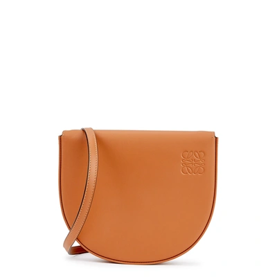Shop Loewe Heel Brown Leather Cross-body Bag In Tan