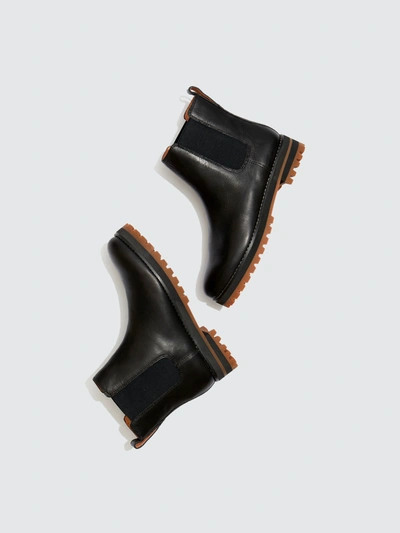 Shop Madewell Andi Chelsea Lug Boot Leather In Black