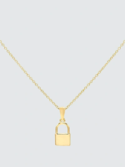 Shop Adina's Jewels - Verified Partner Mini Lock Necklace In Gold