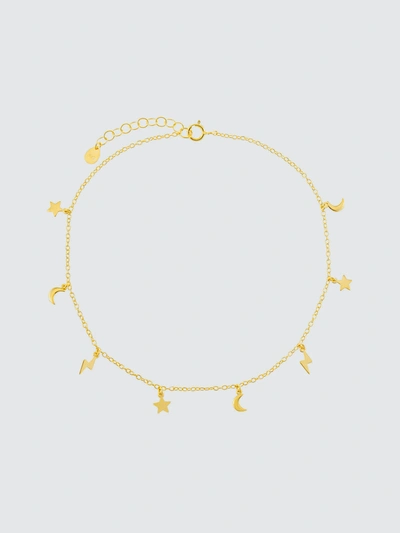 Shop Adina's Jewels - Verified Partner Solid Celestial Anklet In Gold