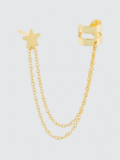 Shop Adina's Jewels - Verified Partner Star Chain Ear Cuff In Gold