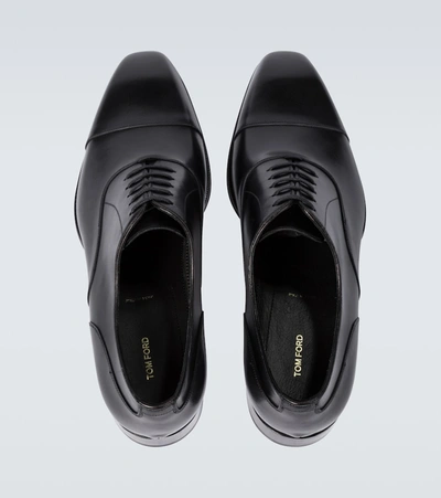 Shop Tom Ford Elkan Leather Oxford Shoes In Black