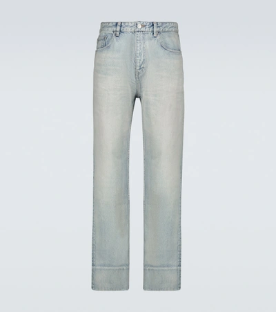 Shop Balenciaga Regular Stonewashed Jeans In Blue