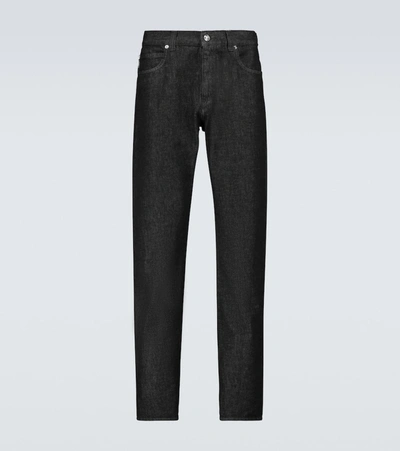 Shop Versace Straight-leg Jeans In Black