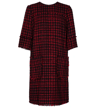 Shop Dolce & Gabbana Tweed Minidress In Red