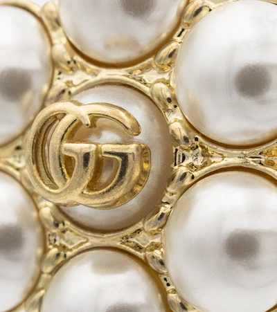 GG人造珍珠夹扣式耳环