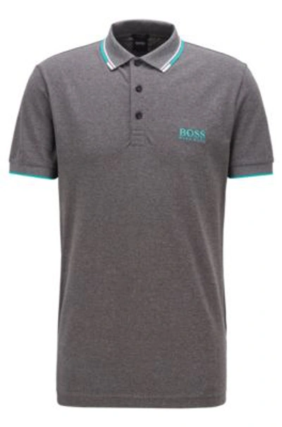Shop Hugo Boss - Active Stretch Golf Polo Shirt With S.caf - Black