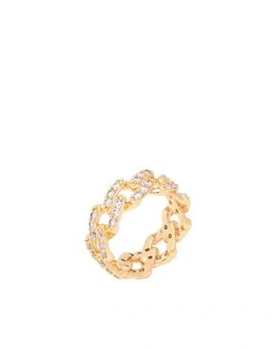 Shop Crystal Haze Mexican Chain Ring Woman Ring Gold Size 6.75 Brass, 18kt Gold-plated, Cubic Zirconia