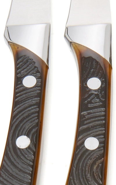 Shop Alain Saint-joanis Palace Set-of-six Silver-plated Knives Set In Brown