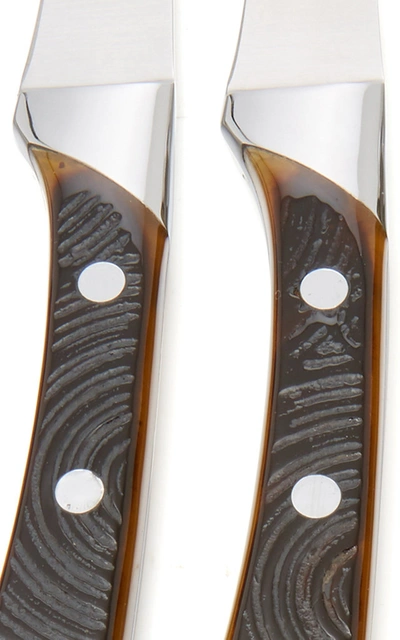 Alain Saint-joanis Palace Set-of-six Silver-plated Knives Set In Brown