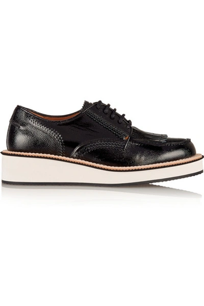 Givenchy Fringed Platform Brogues In Black Leather