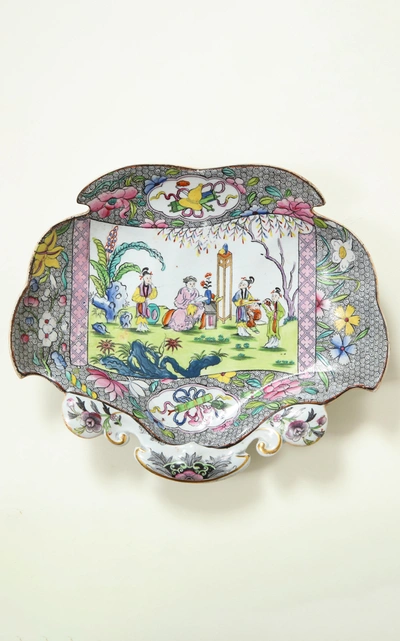 Shop Mario Buatta For Moda Domus Pair Of Masonâs Ironstone Âchinese Scrollâ Shell Dishes In Multi