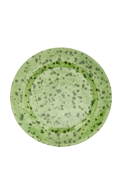 Este Ceramiche Set-of-four Ceramic Dinner Plates In Green