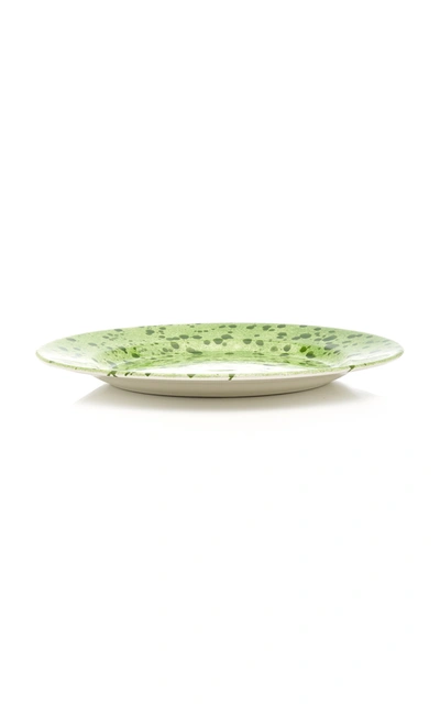 Este Ceramiche Set-of-four Ceramic Dinner Plates In Green